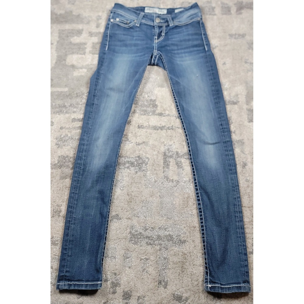 BKE Denim Sabrina Stretch Women's Blue Skinny Stitching Jeans Size 24x29.5